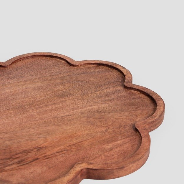 Dekoratyvinis padėklas iš mango medžio gėlės formos 30 cm