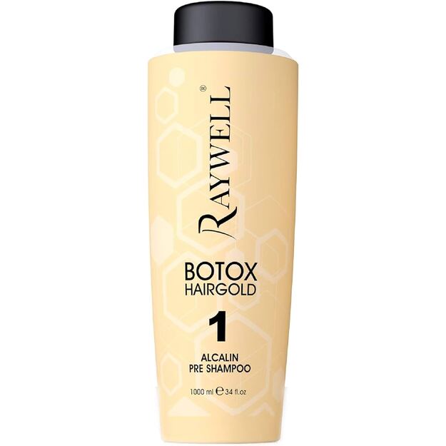 RAYWELL BOTOX SHAMPOO HAIRGOLD NR.1 šampūnas paruošiantis plaukus BOTOX procedūrai, 1000 ml.