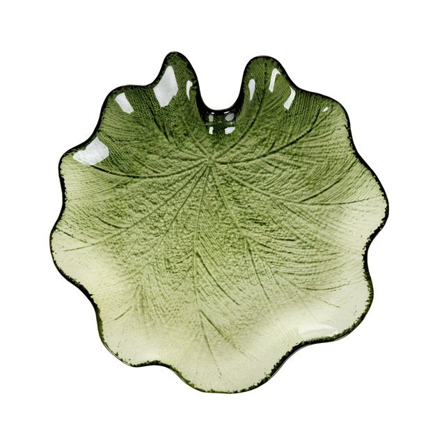 ASALI dekoratyvinis padėklas, žalias stiklas, 27,5x3 cm