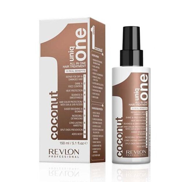 REVLON UNIQ ONE ALL IN ONE COCONUT NENUPLAUNAMA PLAUKŲ PRIEMONĖ 150ml. 