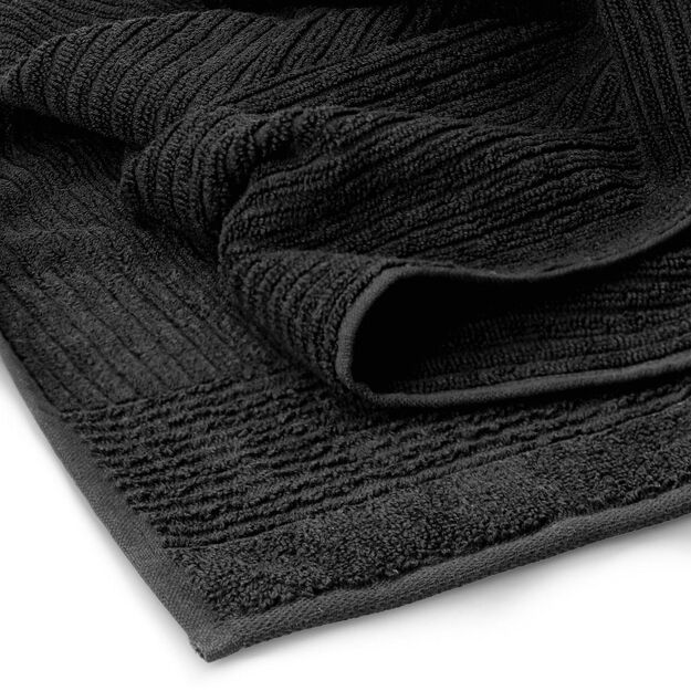 NALTIO dryžuotas rankšluostis, juodas, 70x130 cm