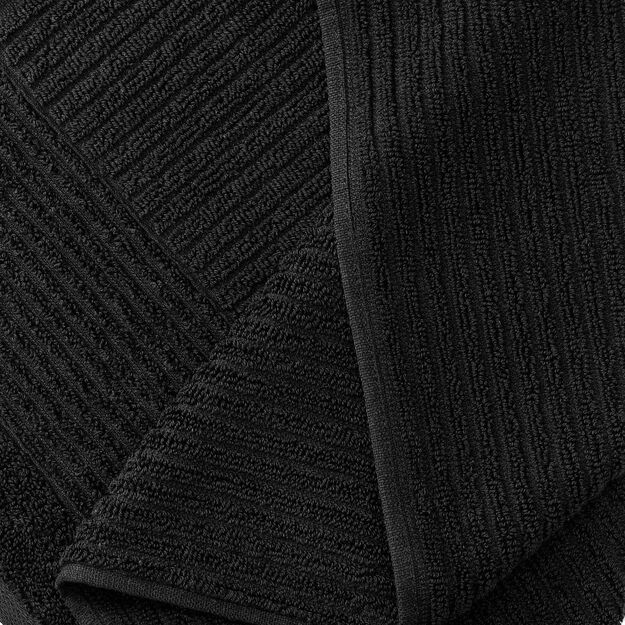 NALTIO dryžuotas rankšluostis, juodas, 70x130 cm