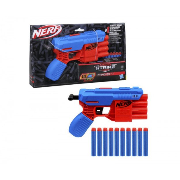 Žaislinis šautuvas "Nerf Alpha Strike Fang QS4" blue